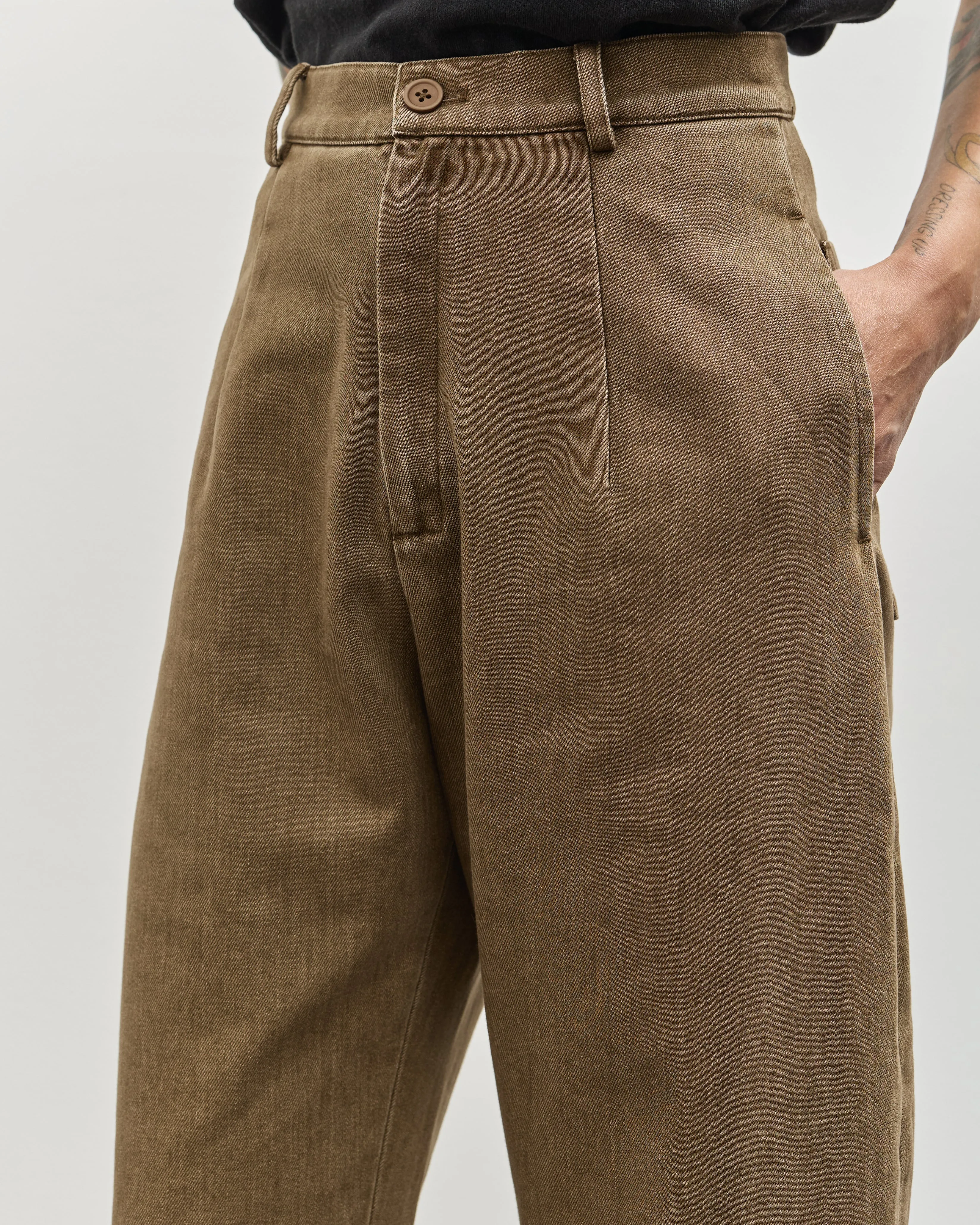 7115 Sand-Washed Curve Legged Trouser, Washed Walnut