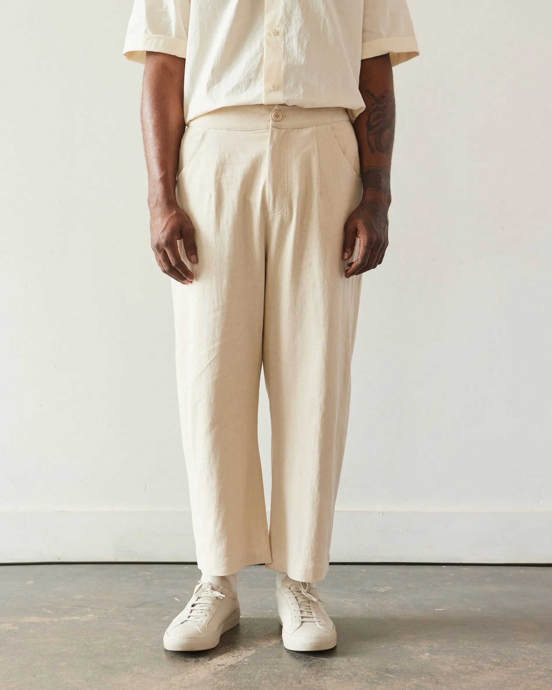 7115 Unisex Curve Legged Trouser, Oatmeal