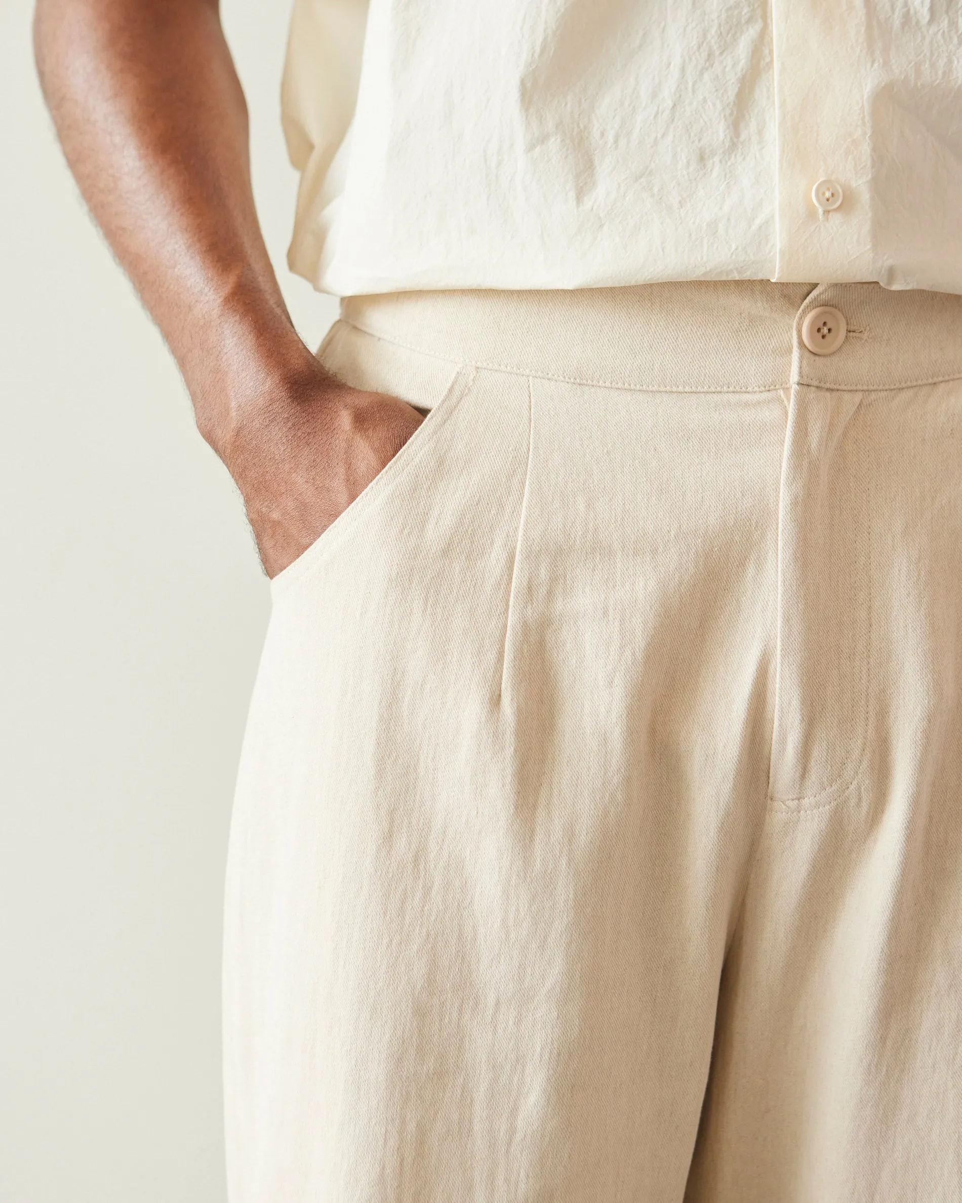 7115 Unisex Curve Legged Trouser, Oatmeal