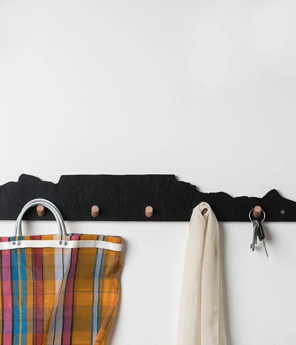 Cape Town Skyline Wall Hooks Black