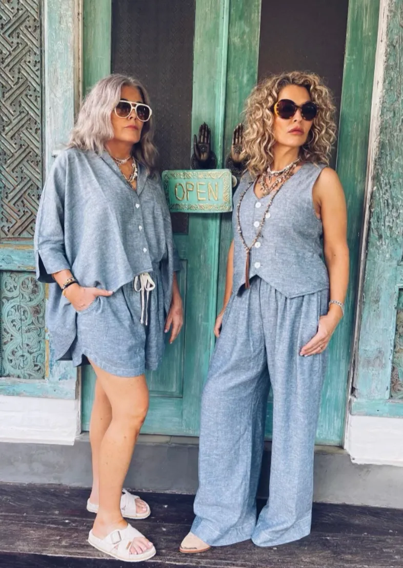 Cayman Pants - Denim Linen