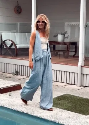 Cayman Pants - Denim Linen