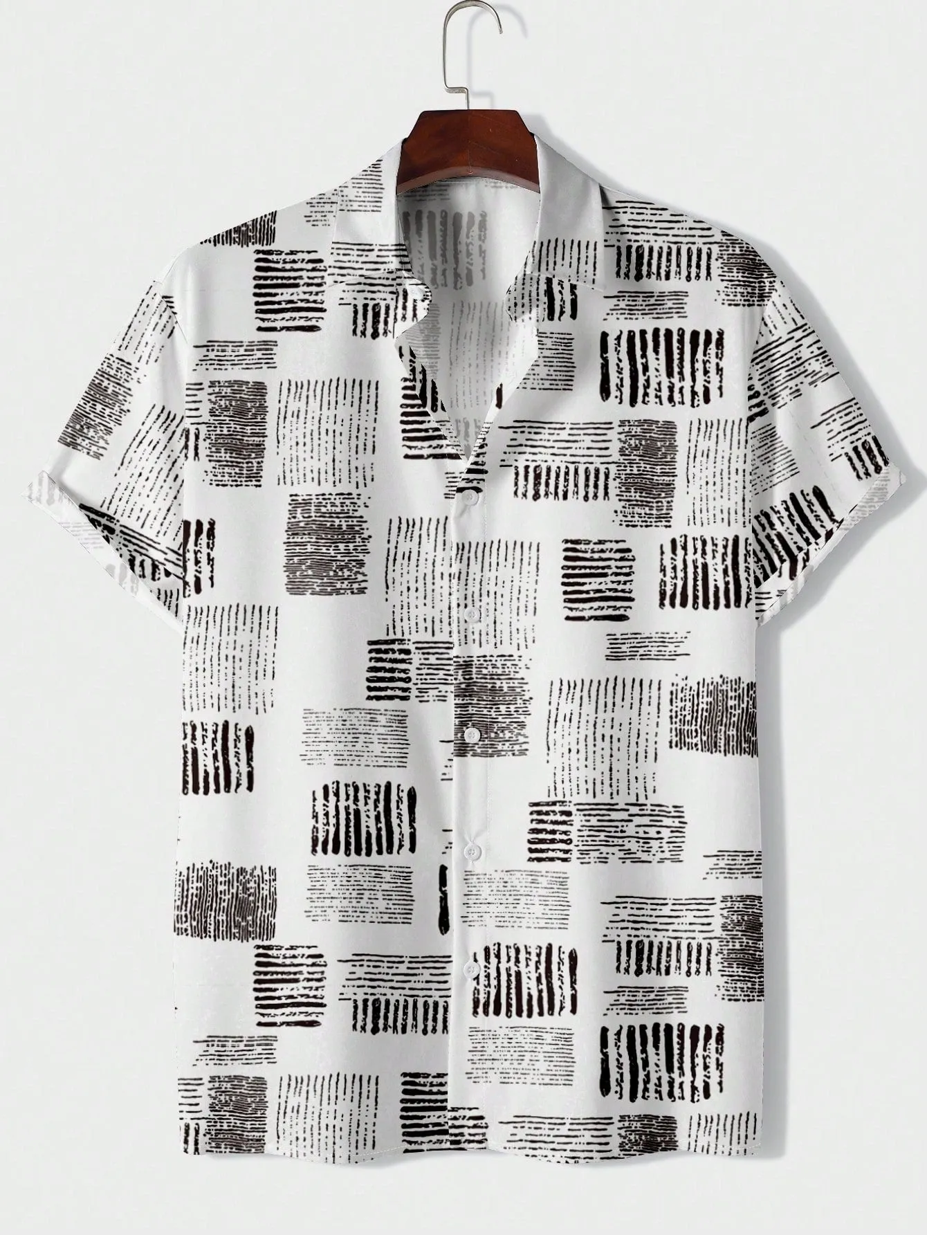 Men's Skull Print Button-down Shirt