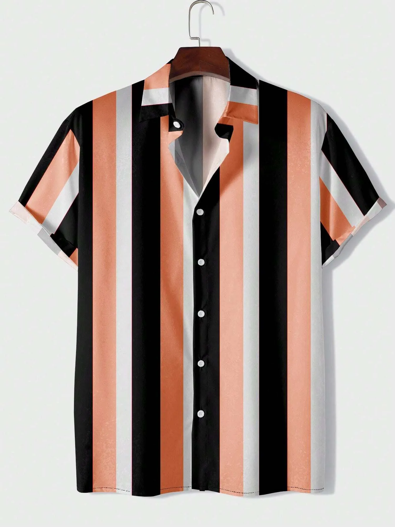Men's Skull Print Button-down Shirt