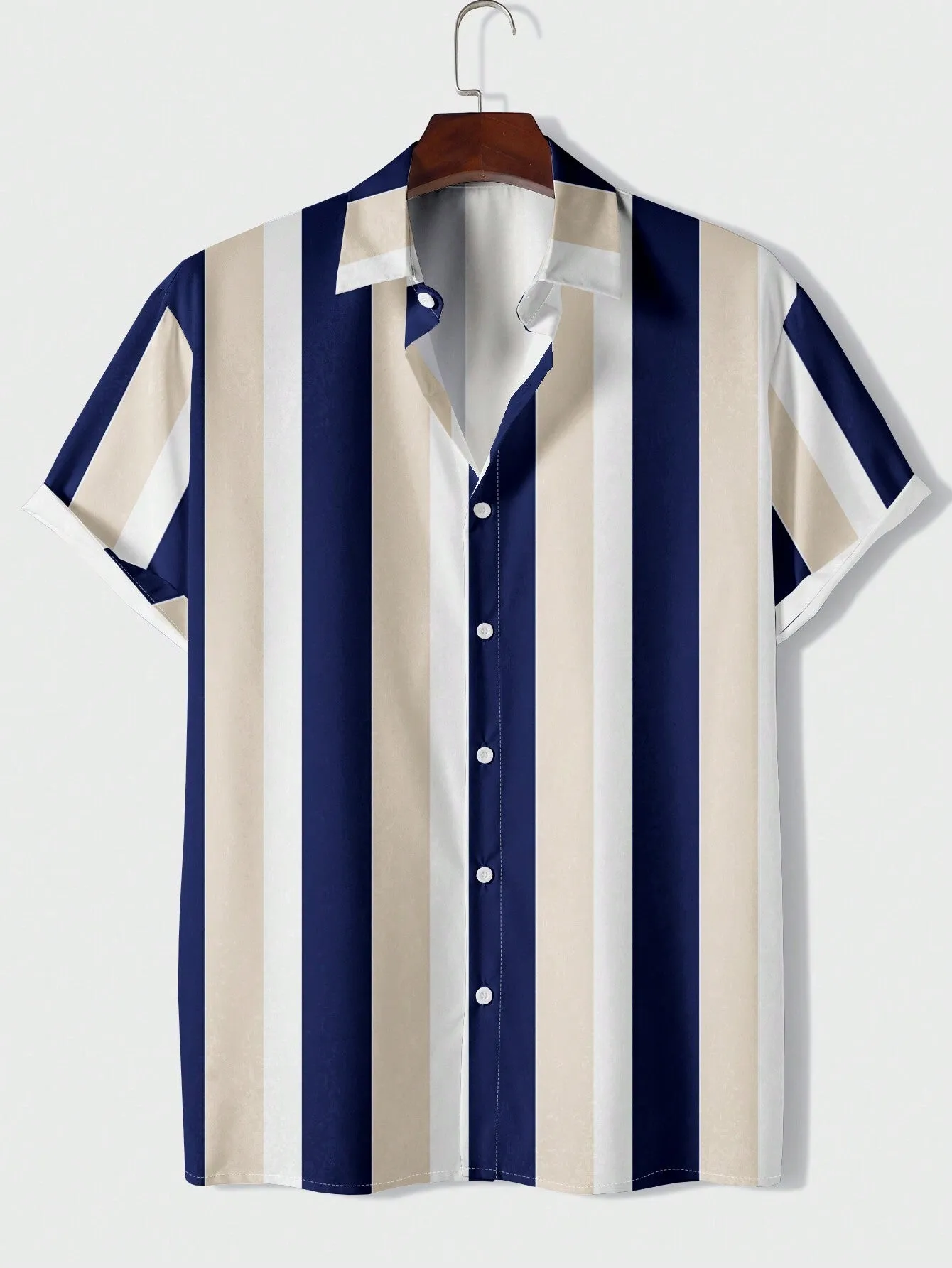 Men's Skull Print Button-down Shirt
