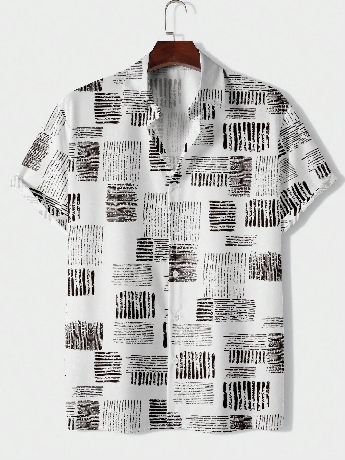 Men's Skull Print Button-down Shirt