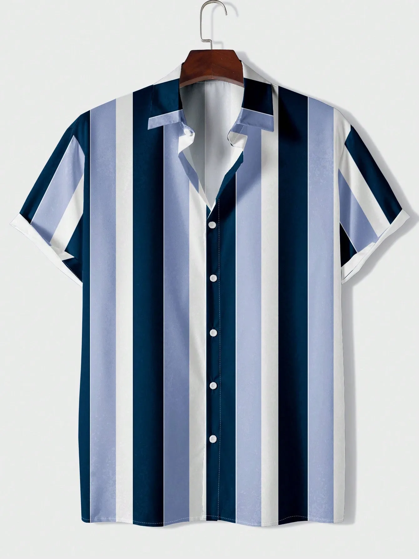 Men's Skull Print Button-down Shirt