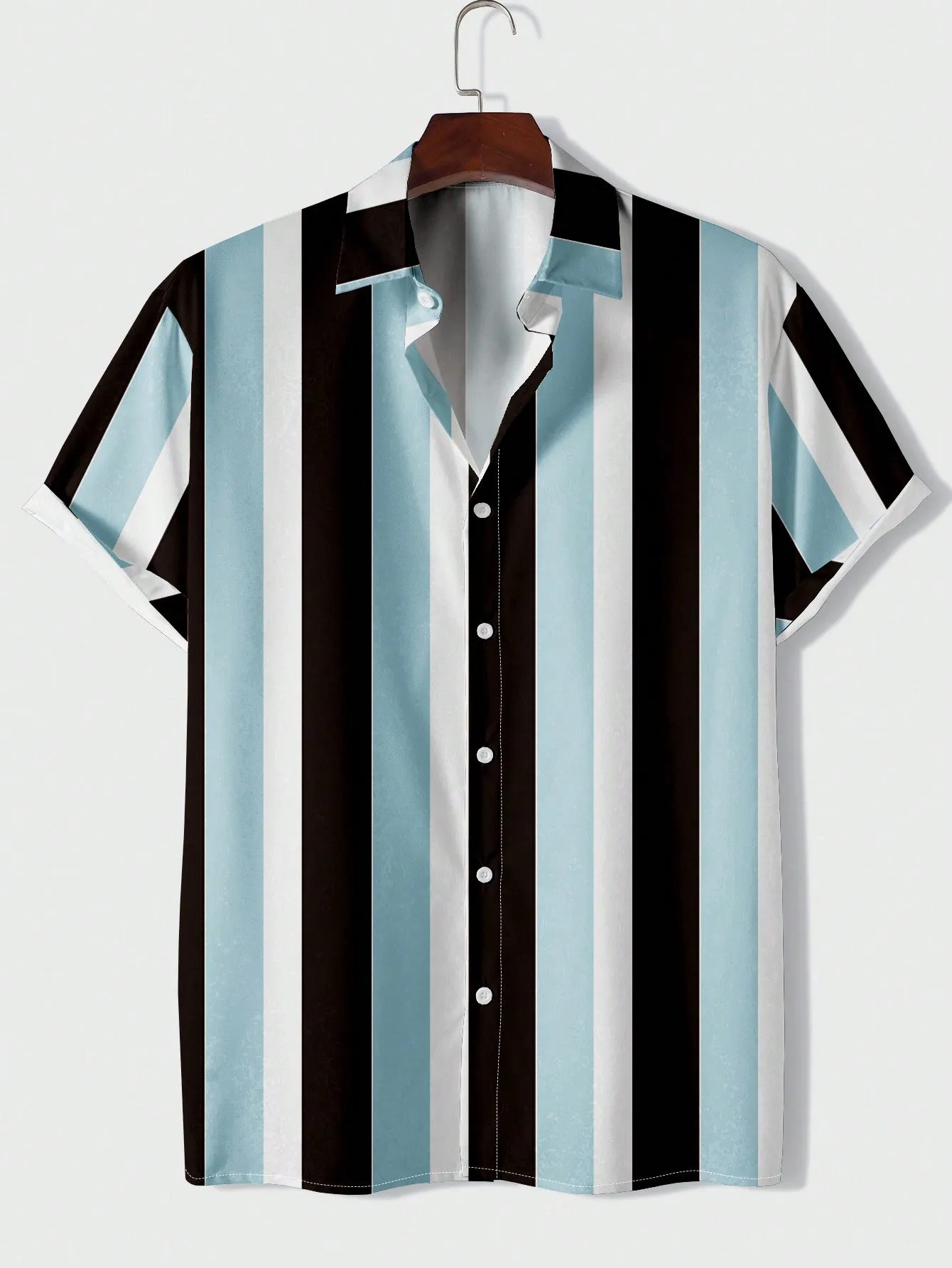 Men's Skull Print Button-down Shirt