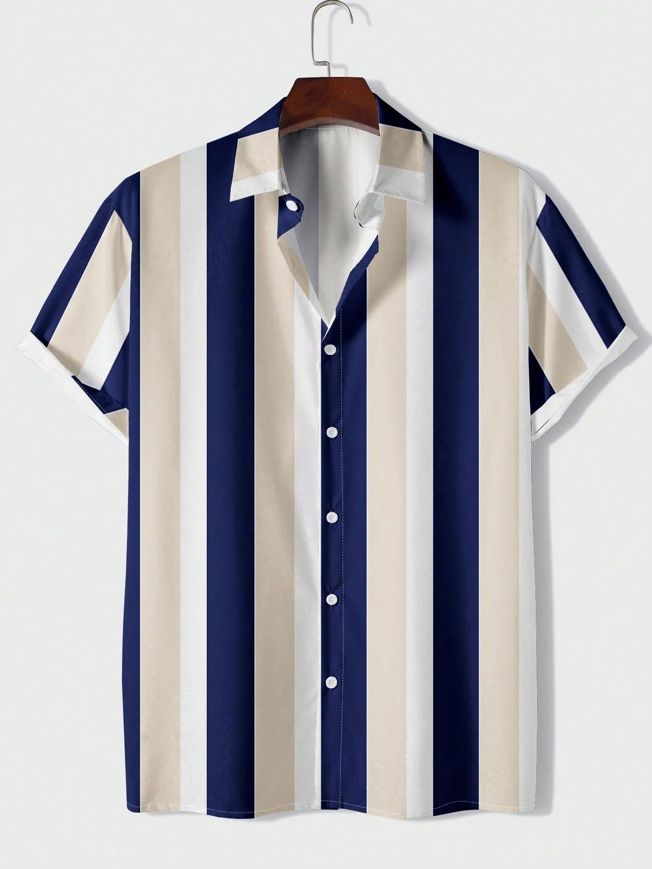 Men's Skull Print Button-down Shirt