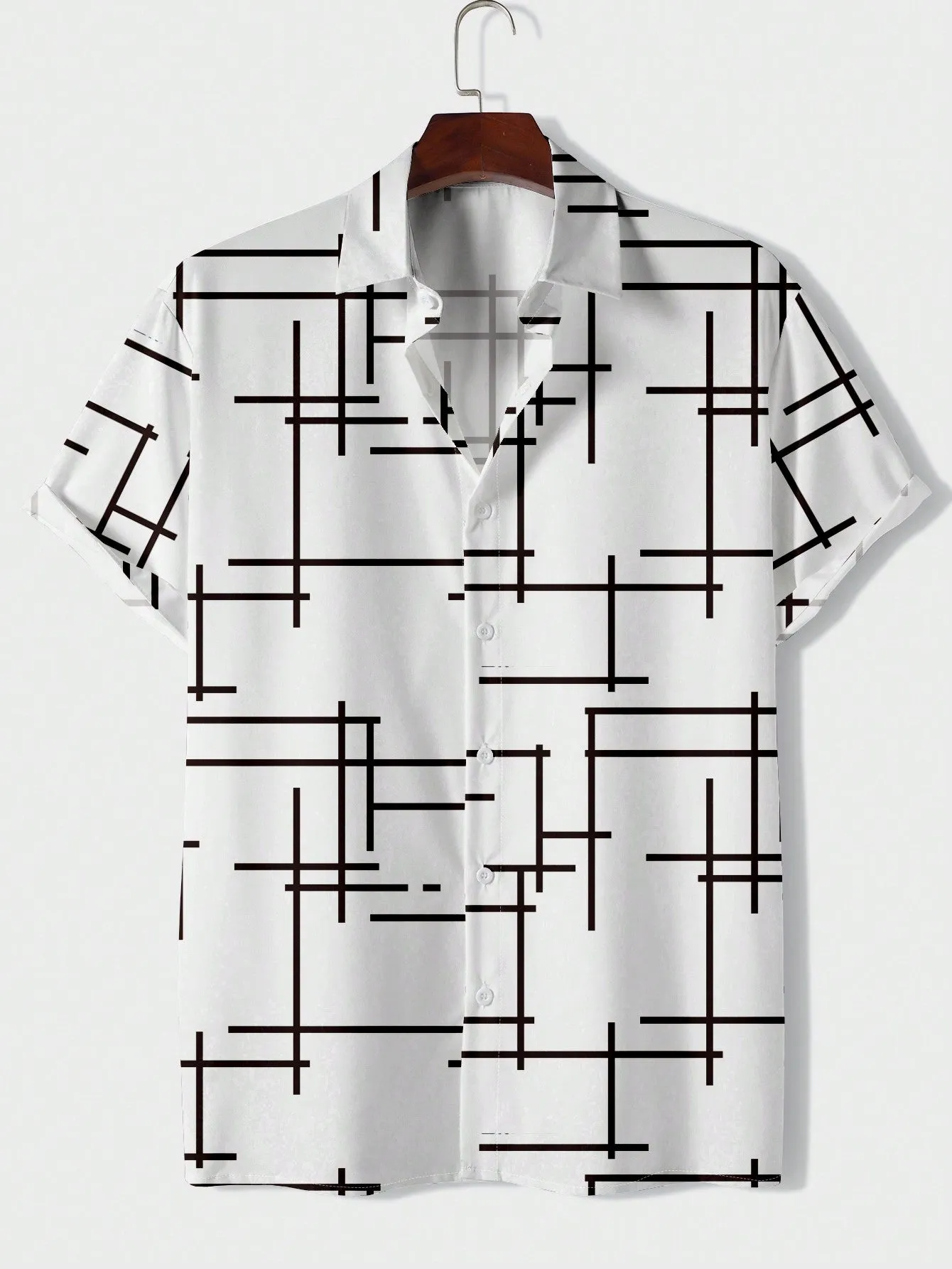 Men's Skull Print Button-down Shirt