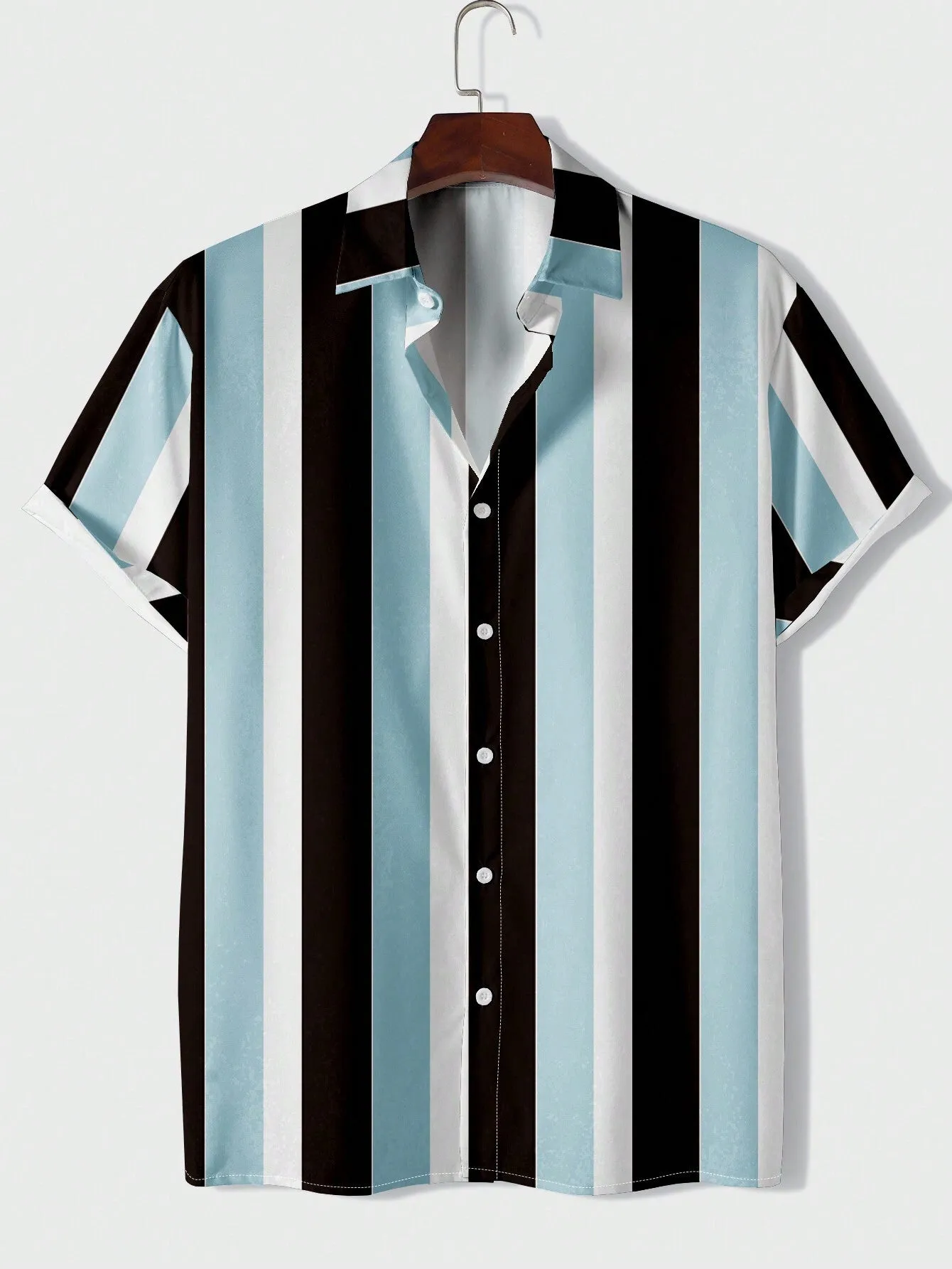 Men's Skull Print Button-down Shirt