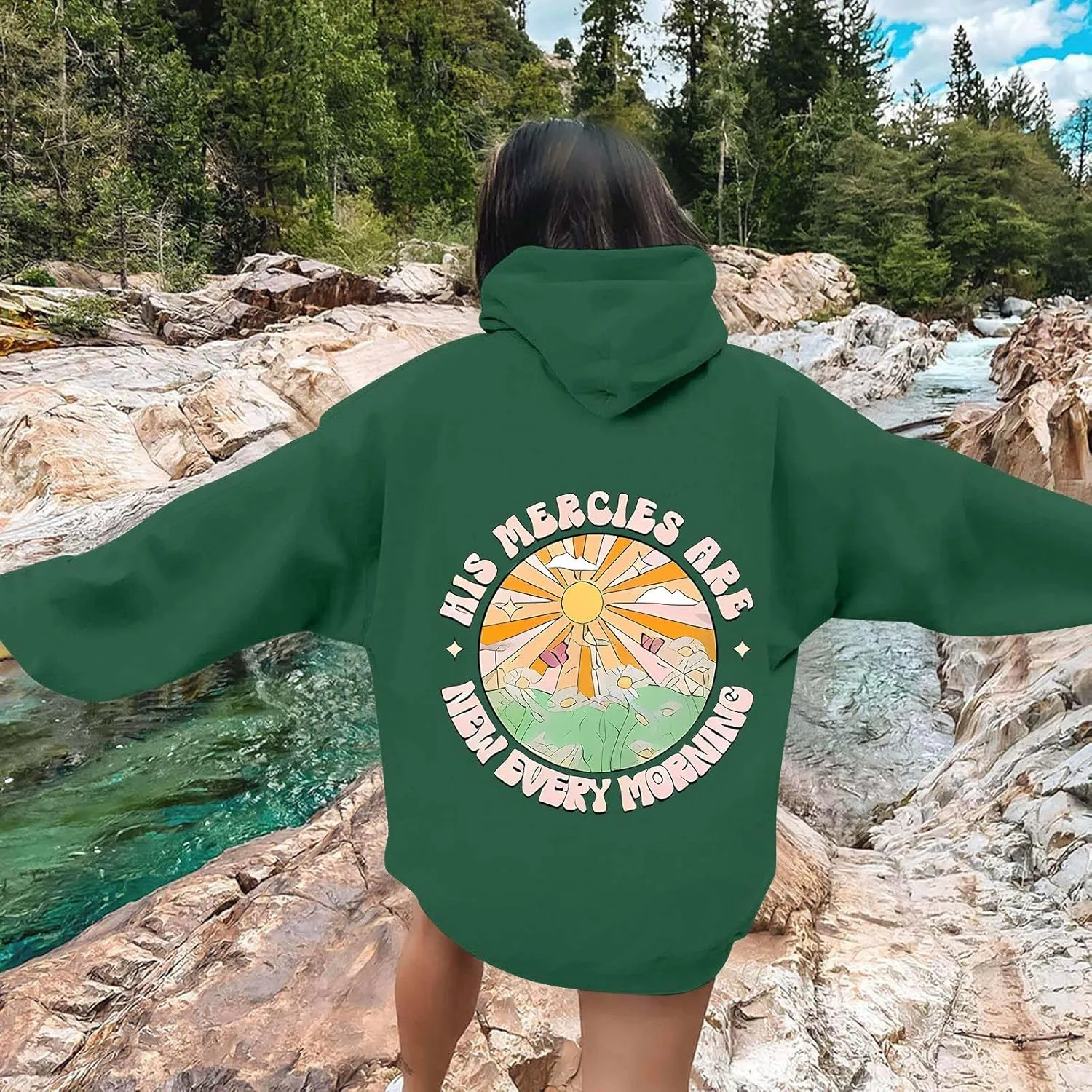 Oversized Hoodies for Women Plus Size Casual Graphic Sweatshirts Y2K Teen Girl Cute Pullover Top Trendy Fall Clothes