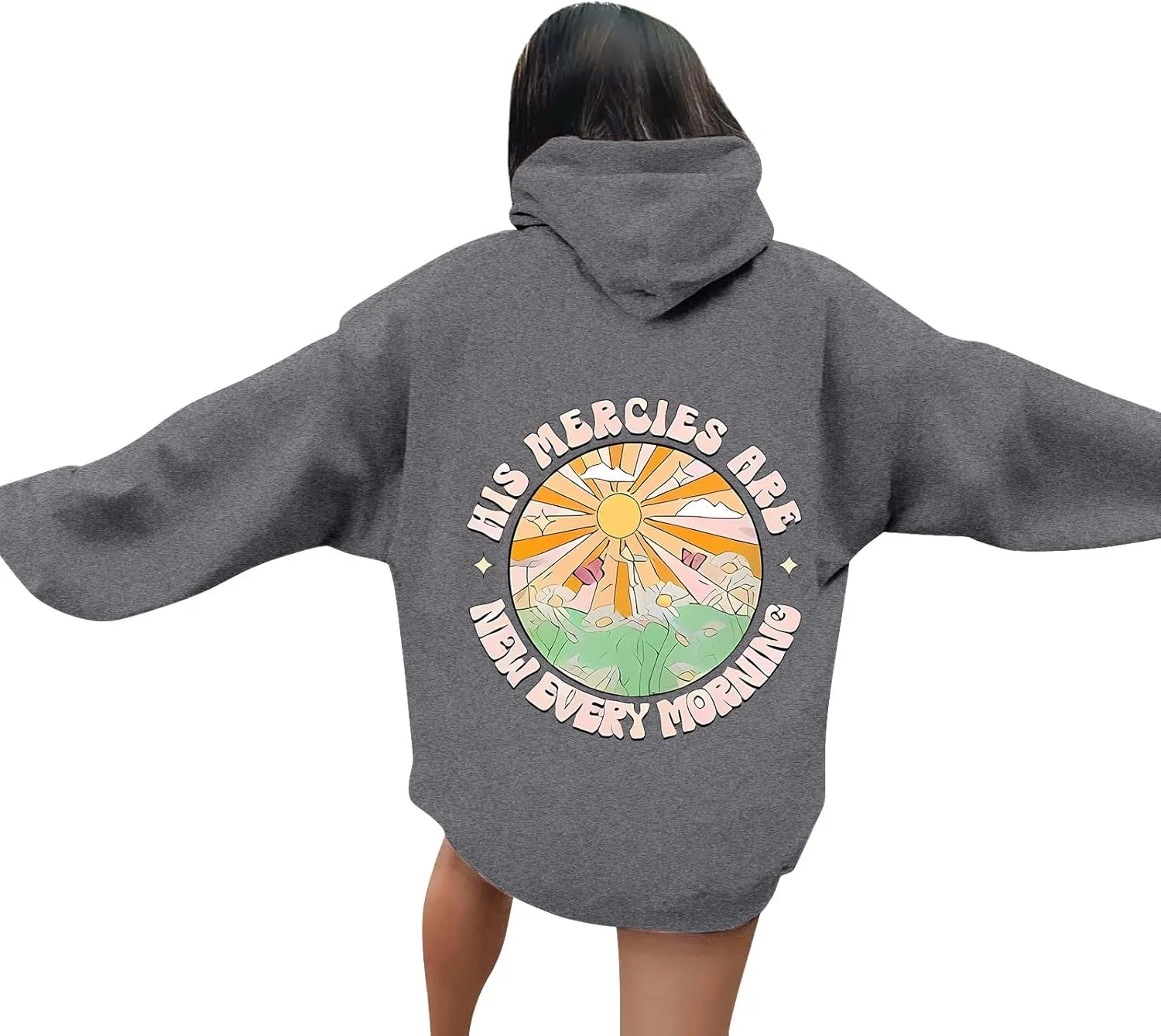 Oversized Hoodies for Women Plus Size Casual Graphic Sweatshirts Y2K Teen Girl Cute Pullover Top Trendy Fall Clothes