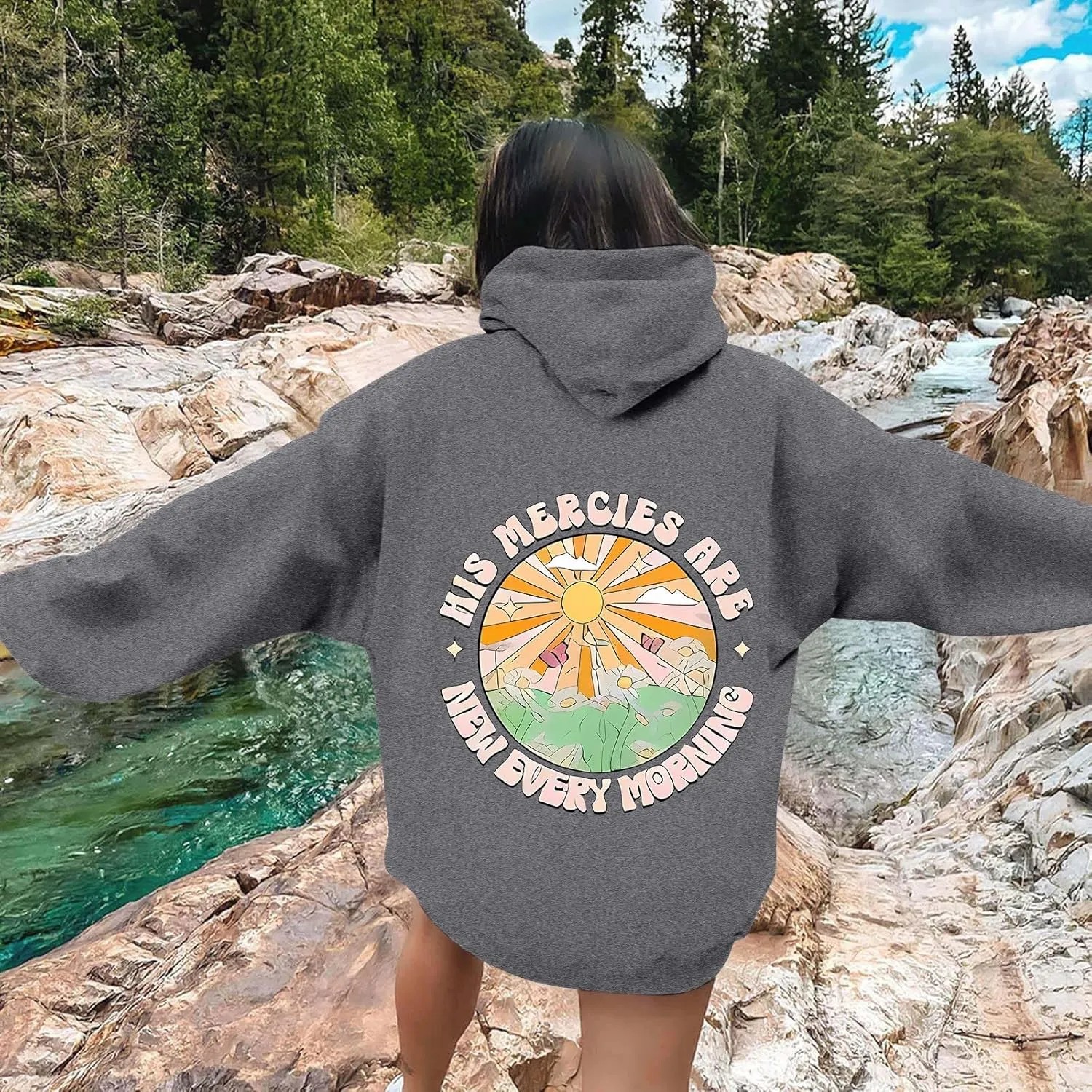 Oversized Hoodies for Women Plus Size Casual Graphic Sweatshirts Y2K Teen Girl Cute Pullover Top Trendy Fall Clothes
