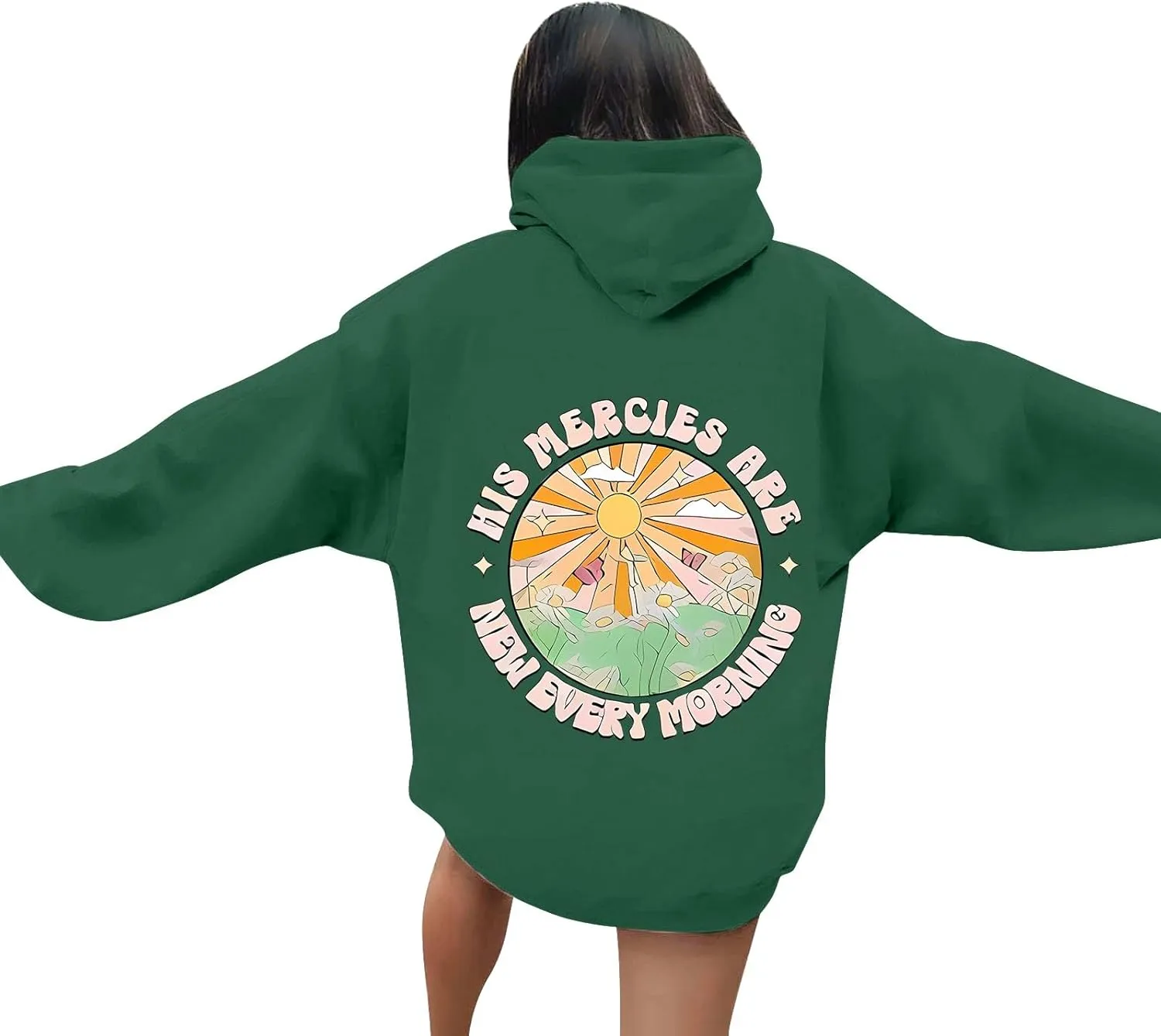 Oversized Hoodies for Women Plus Size Casual Graphic Sweatshirts Y2K Teen Girl Cute Pullover Top Trendy Fall Clothes