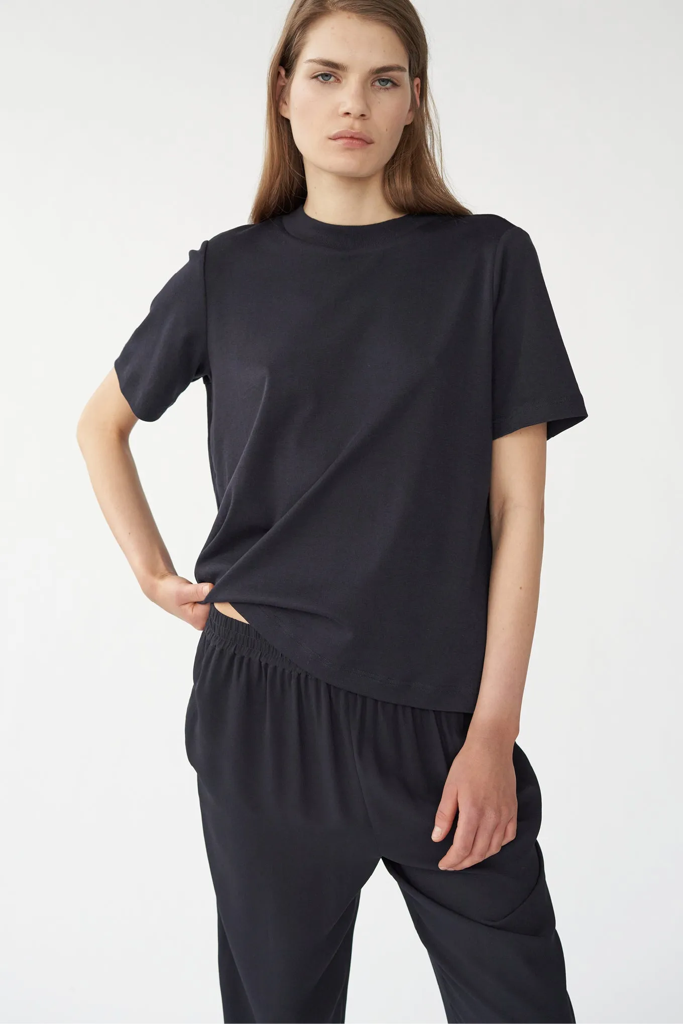 PY PANTS - NAVY - SILK GEORGETTE