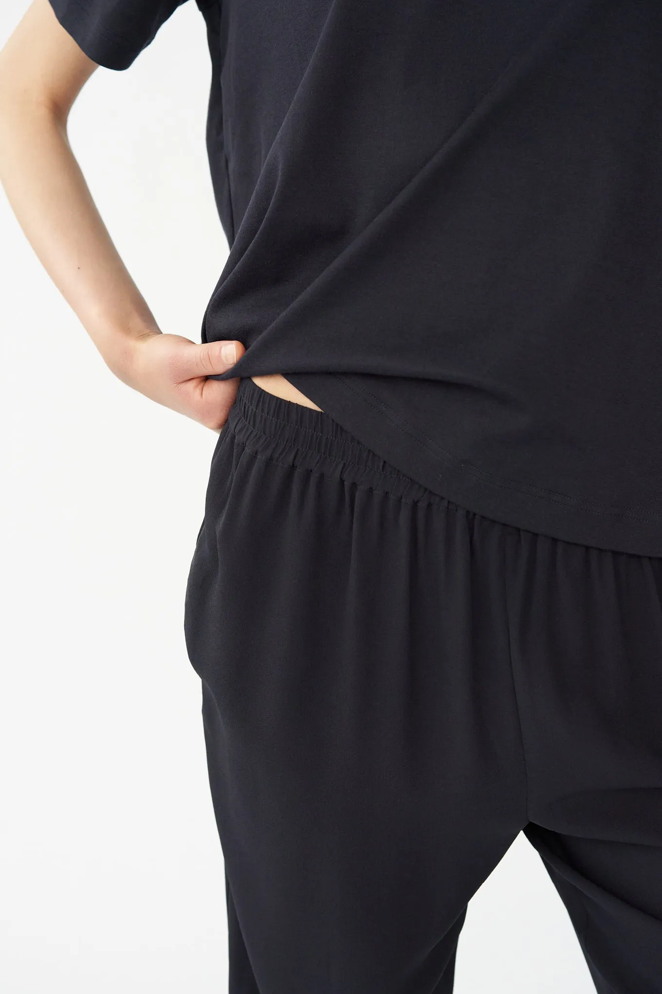 PY PANTS - NAVY - SILK GEORGETTE