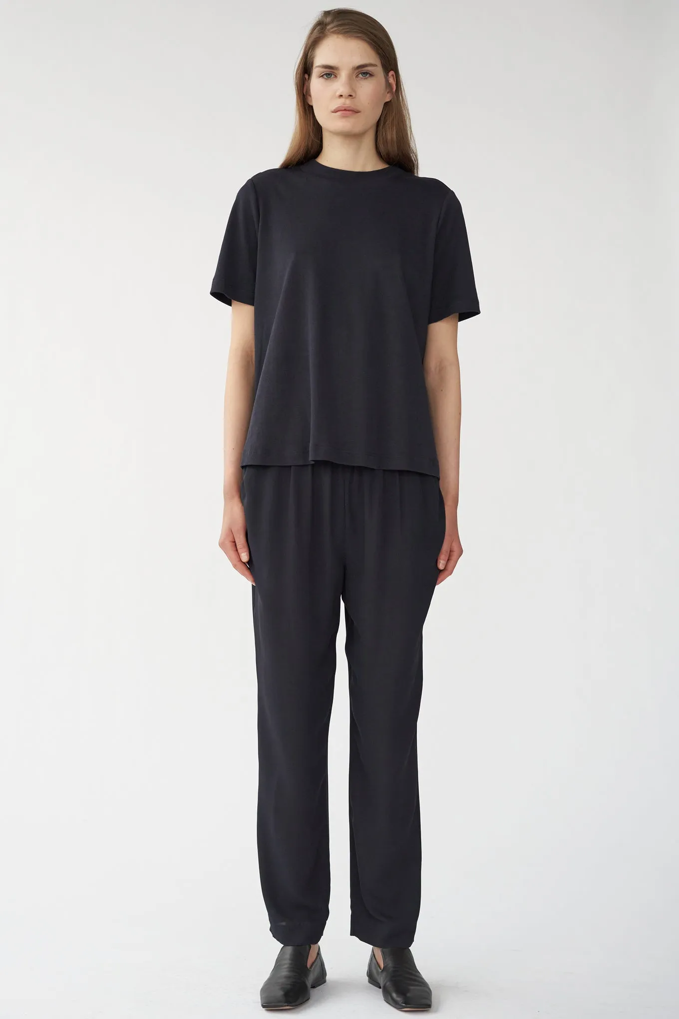 PY PANTS - NAVY - SILK GEORGETTE