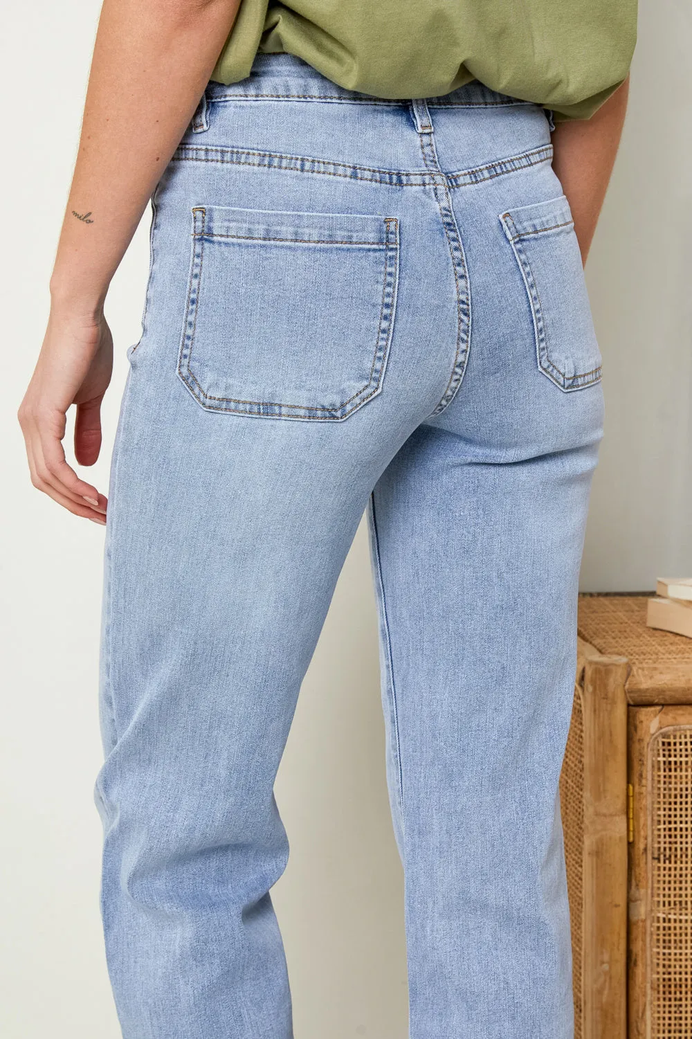 R.Display Wide-Legged Denim Jeans