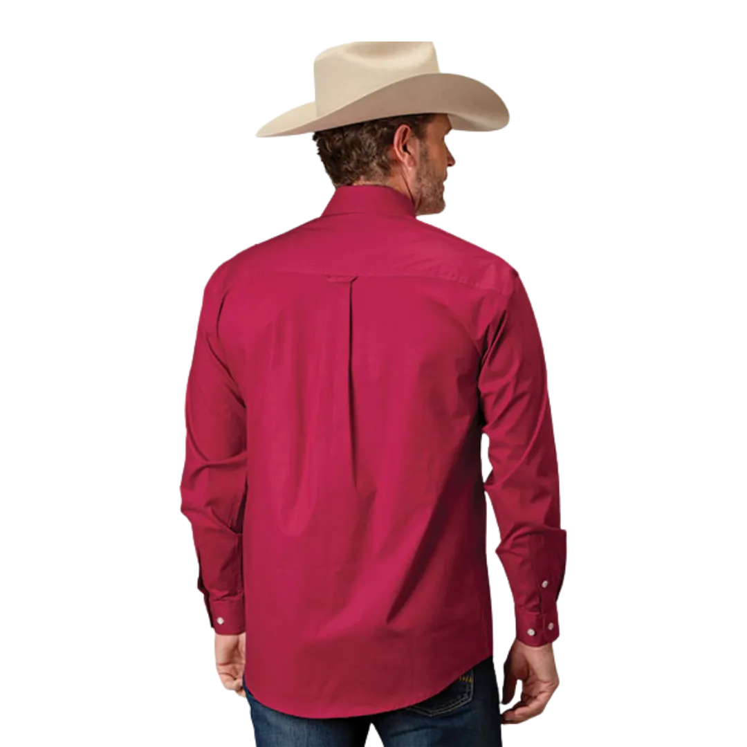 Roper Men's Solid Poplin Red Shirt