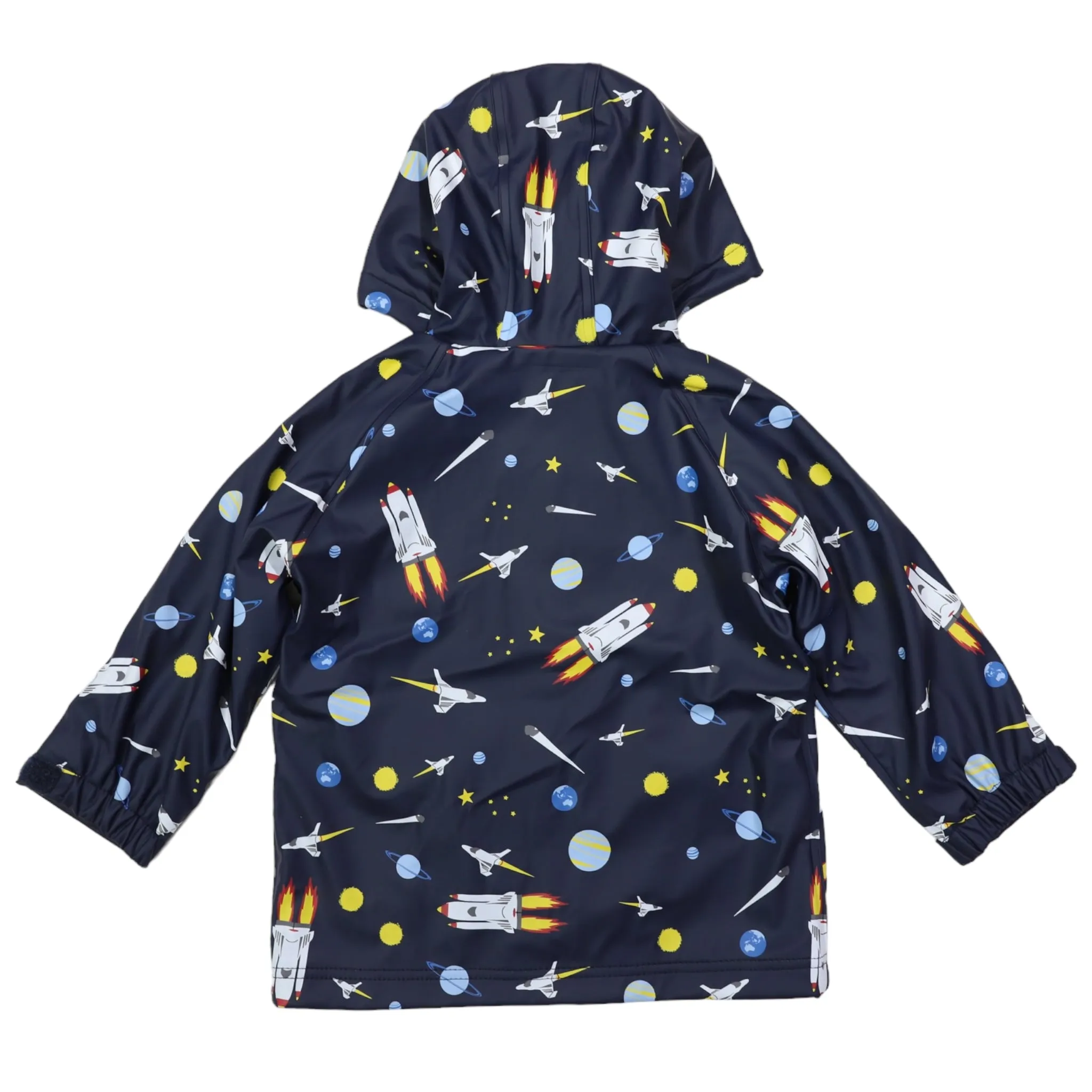Space Rocket Raincoat Navy