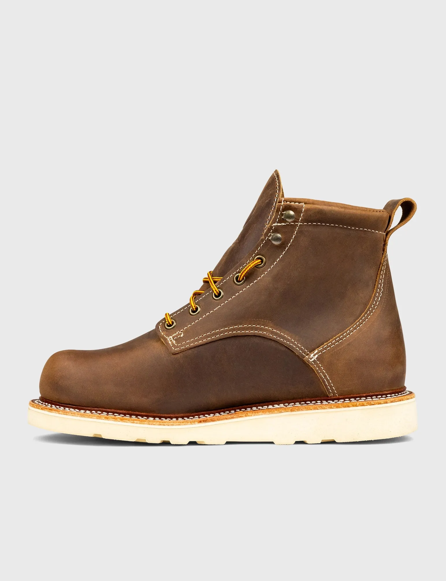 THE WILTON 6" GOODYEAR WELTED BOOT - NATURAL WEDGE SOLE