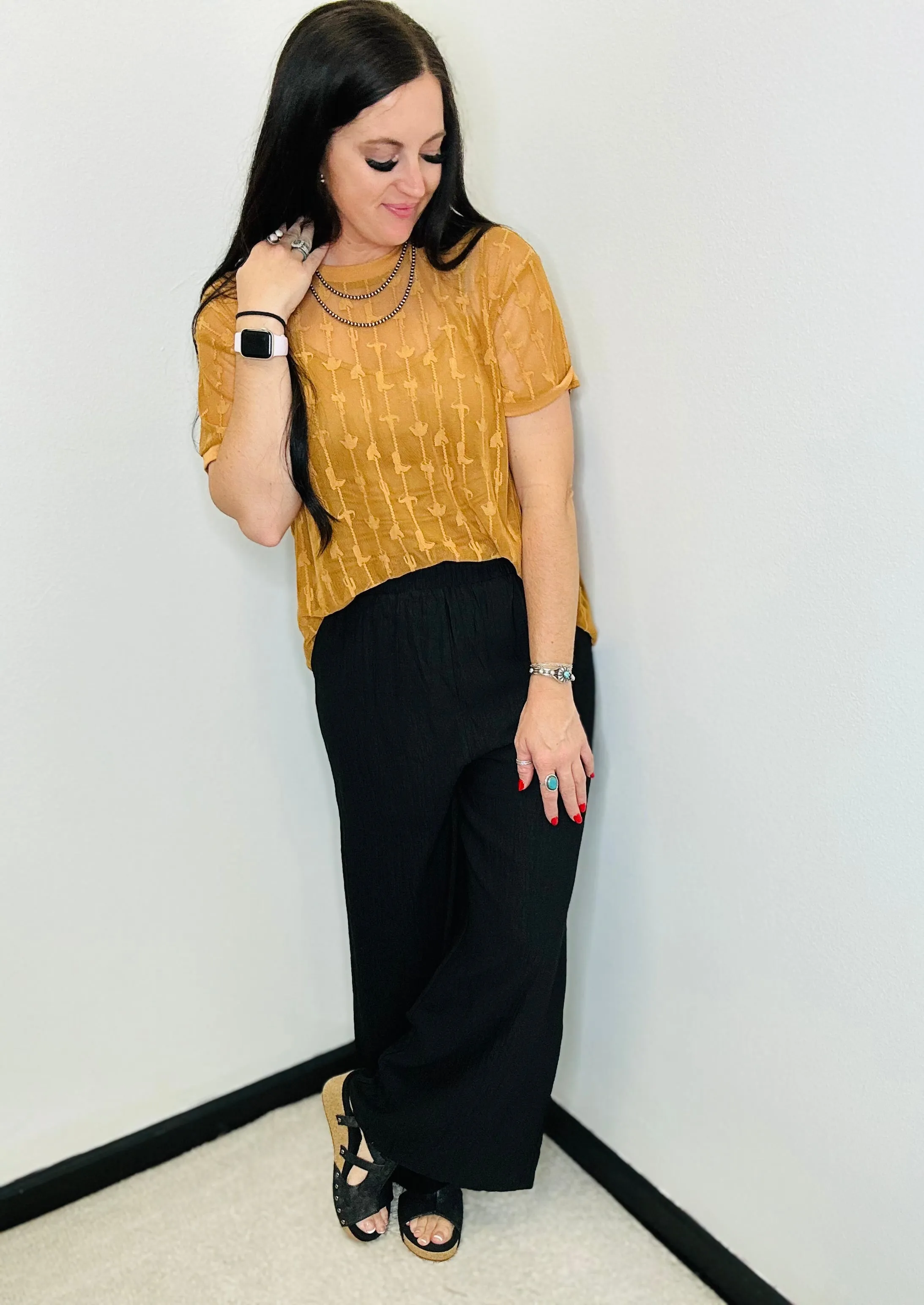 Toby Black Wide Leg Lined Pants