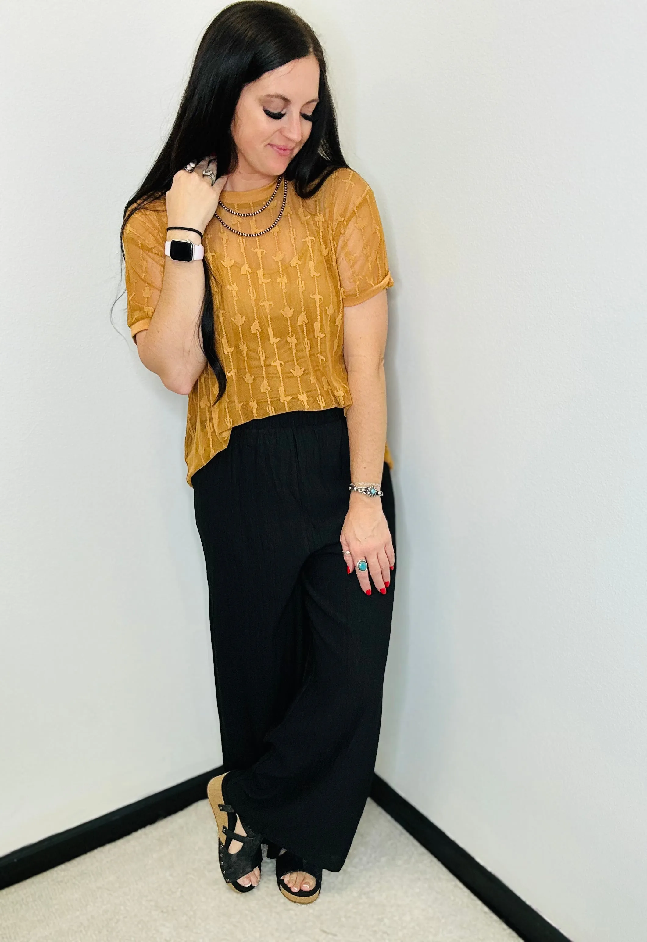 Toby Black Wide Leg Lined Pants