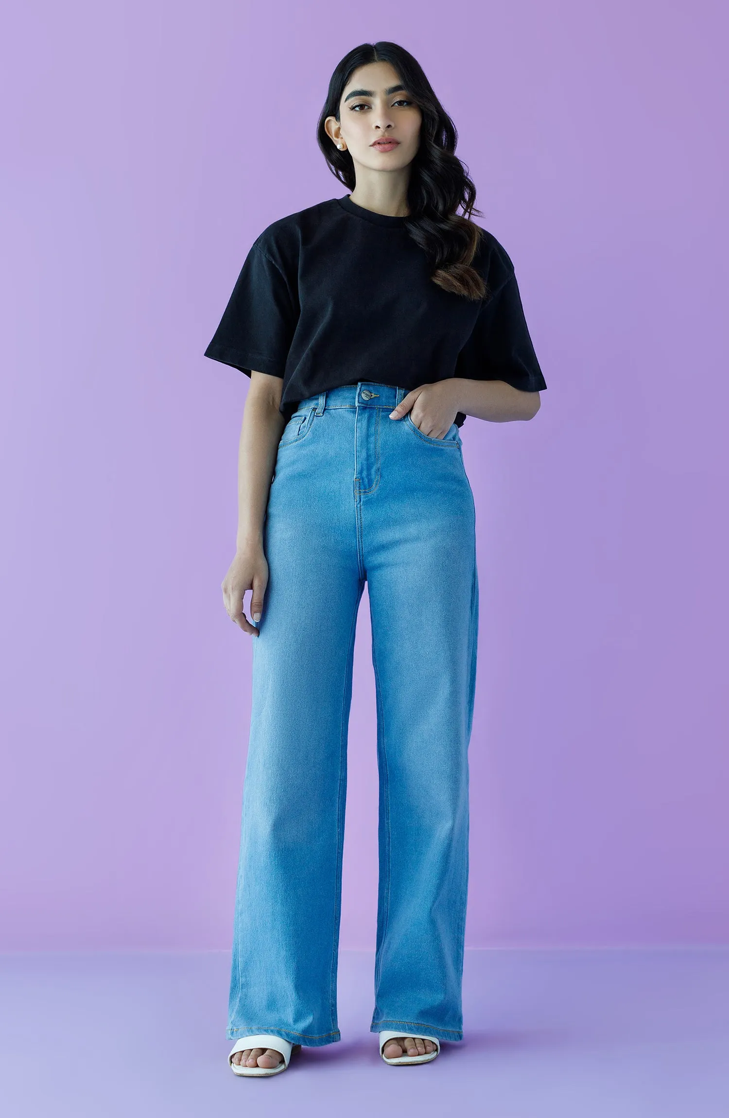 Western 1 Piece Plain Denim Jeans (NW-J-FF-22-004 BLUE)