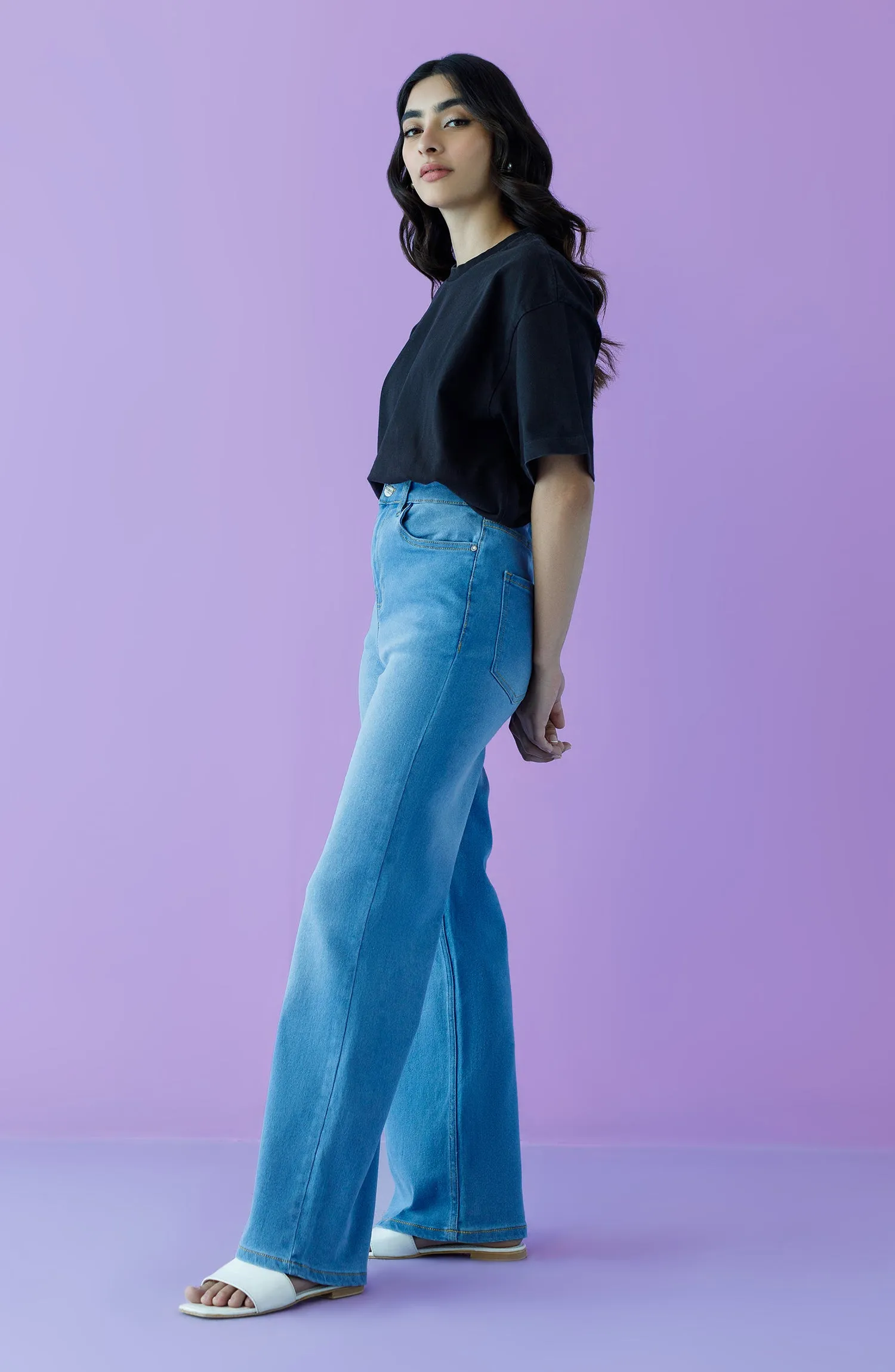 Western 1 Piece Plain Denim Jeans (NW-J-FF-22-004 BLUE)