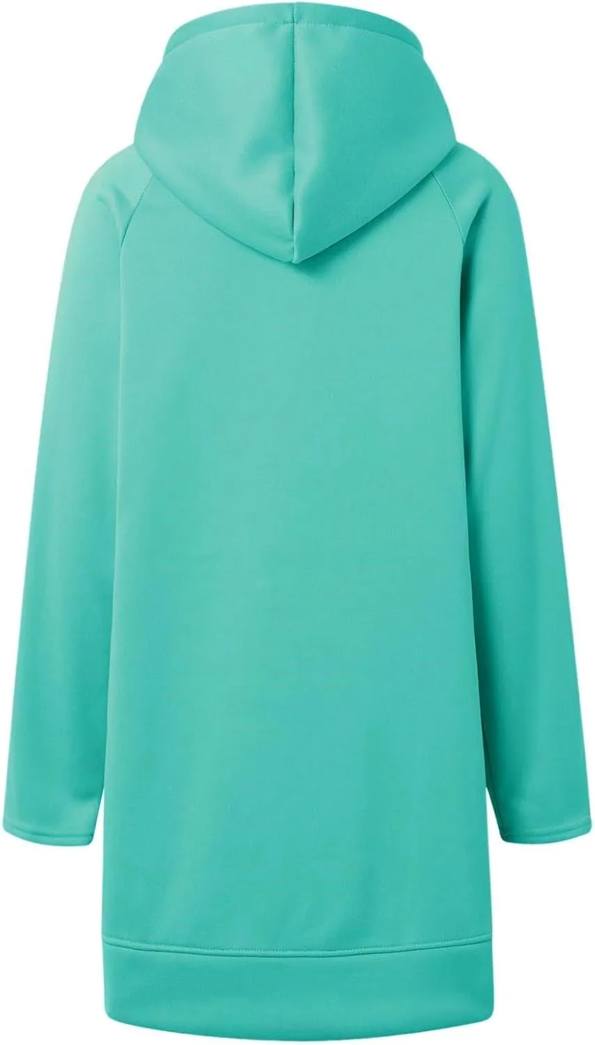 Womens Oversized Sweatshirts Hoodies Casual Long Sleeve Fleece Tops Solid Color Drawstring Pullover Split Soft Outfits
