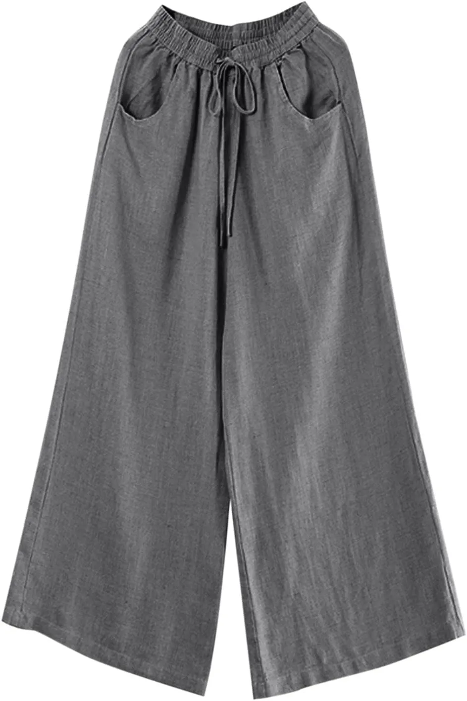 Women's Wide Leg Linen Pants 2025 Summer Casual High Waist Palazzo Pant Yoga Loose Flowy Trousers with Pockets